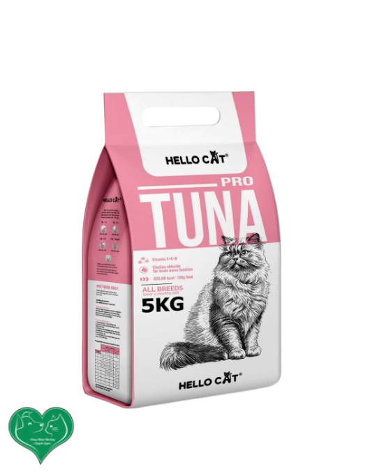 Thức ăn cho mèo mọi lứa tuổi Hello Cat Tuna hạt khô vị cá ngừ sản xuất tại thái lan