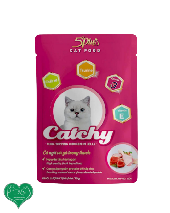 Pate Dành Cho Mèo 5Plus Catchy Cá Ngừ Mix Gói 70g