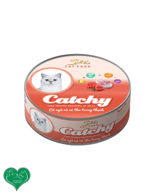 Pate Catchy lon 160g, pate lon cho Mèo Bổ sung Omega 3 và 6, chất xơ, vitamin E, Taurine,.cung cấp thêm nước cho mèo
