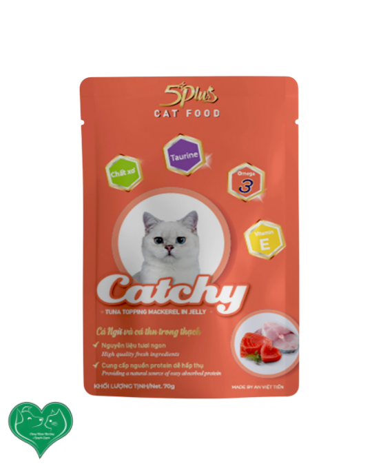Pate Dành Cho Mèo 5Plus Catchy Cá Ngừ Mix Gói 70g